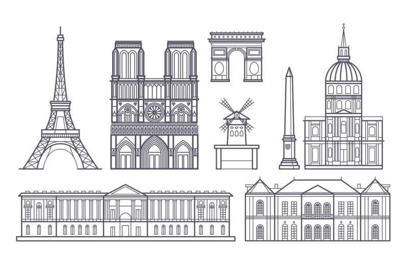 outline-paris-landscape-france-vector-landmarks-icons