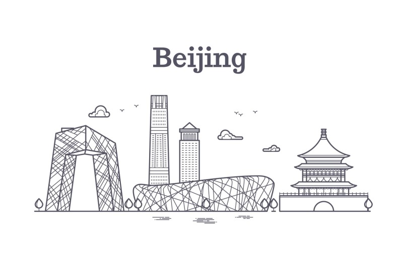 china-beijing-line-panoramic-skyline-vector-illustration