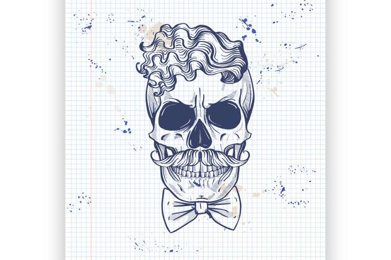 sketch-barman-skull