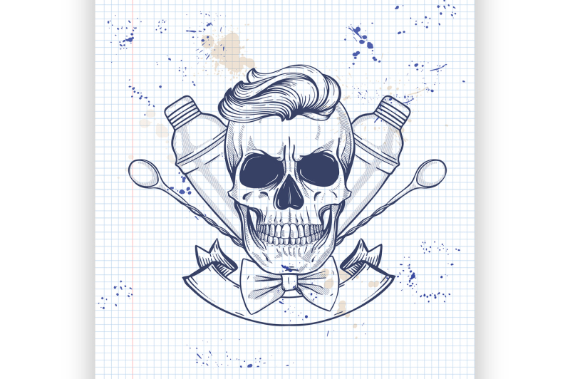 sketch-barman-skull