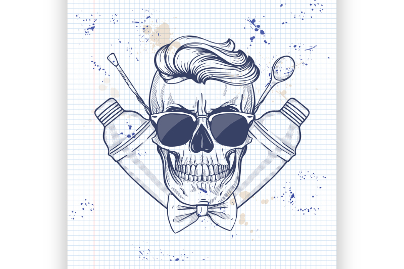 sketch-barman-skull