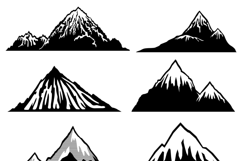 highlands-mountains-vector-silhouettes-with-snow-capped-peaks-and-hil
