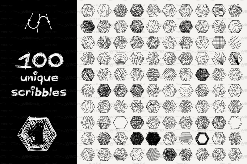 vector-set-100-scribbles-part-1-hexagon