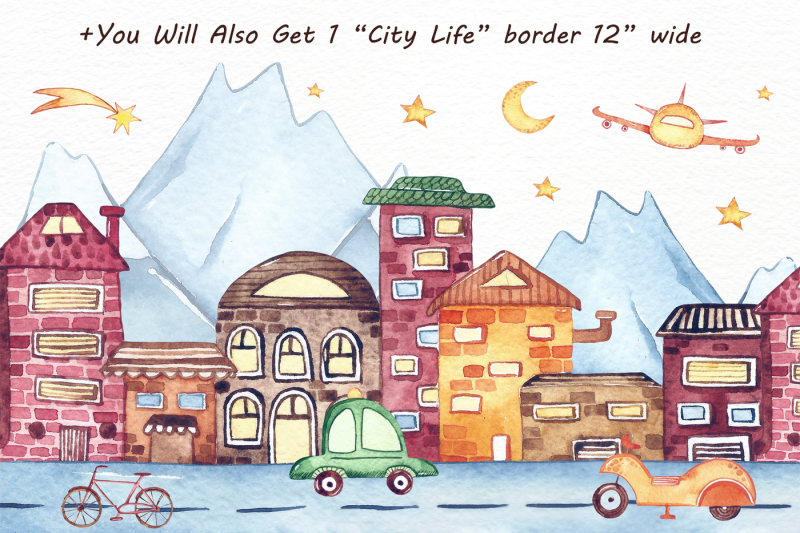 watercolor-city-life-clipart