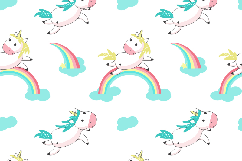 unicorn-cartoon-set-and-patterns