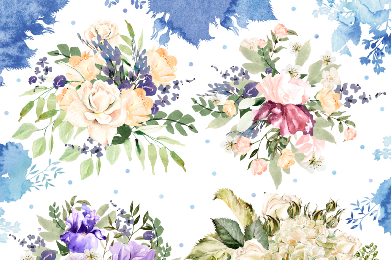 watercolor-wreath-and-bouquets