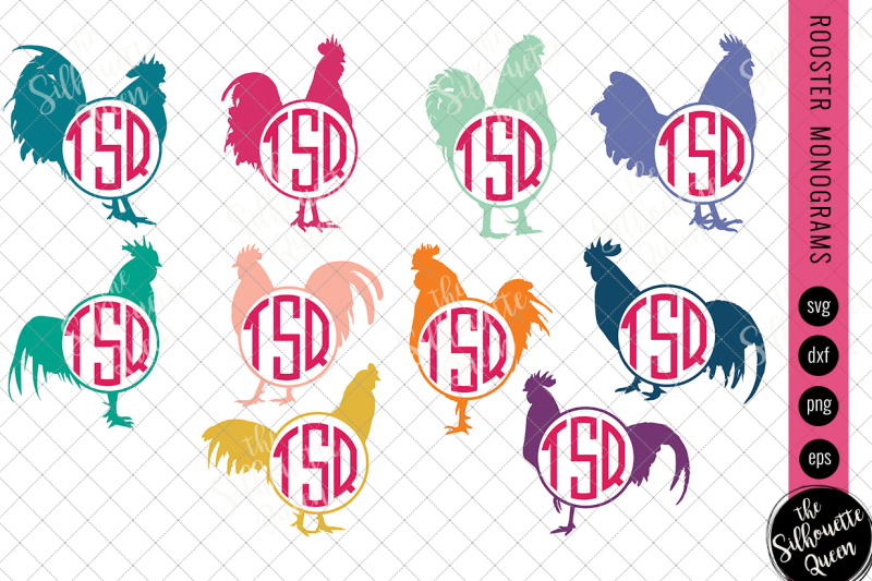 rooster-svg-monogram-svg-chicken-circle-frames-cuttable-design-s