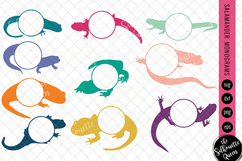 salamander-svg-monogram-svg-reptile-circle-frames-cuttable-design