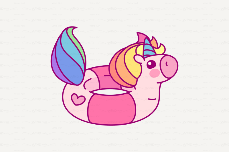 vector-cute-rainbow-unicorn-lifebuoy