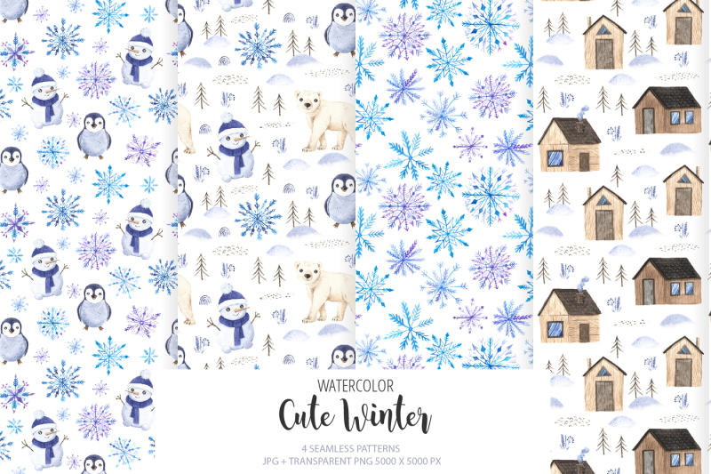 watercolor-cute-winter-animals-set