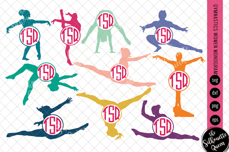 gymnastics-svg-monogram-circle-frames-cuttable-design-cut-files-si