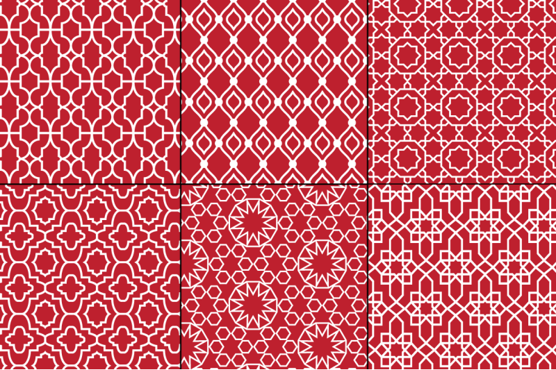 seamless-red-moroccan-patterns