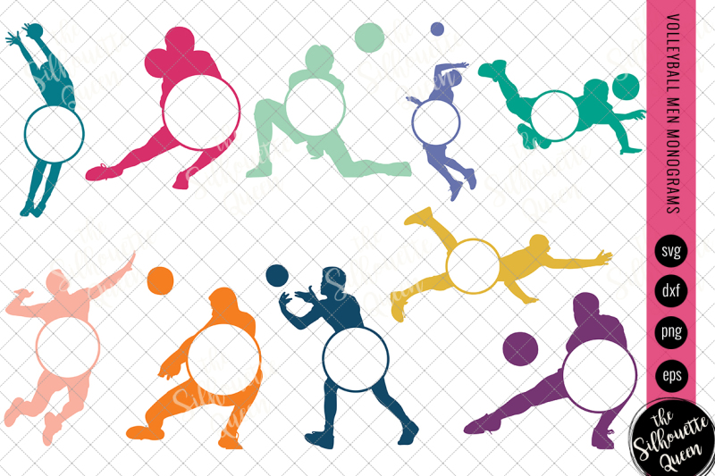 volleyball-svg-monogram-circle-frames-cuttable-design-cut-files-si