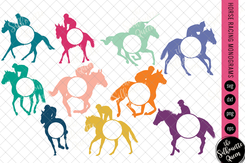 horse-racing-svg-monogram-circle-frames-cuttable-design-cut-files