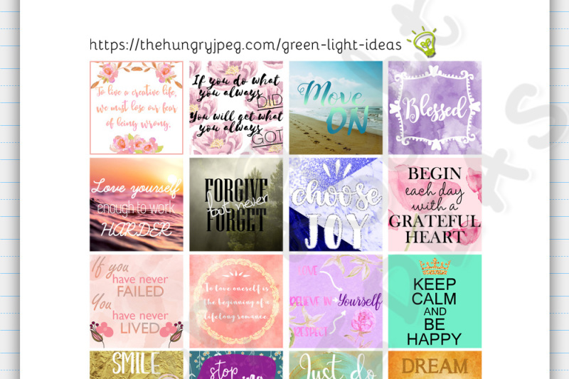 Motivational Quotes MINI Happy Planner Stickers By Green Light Ideas