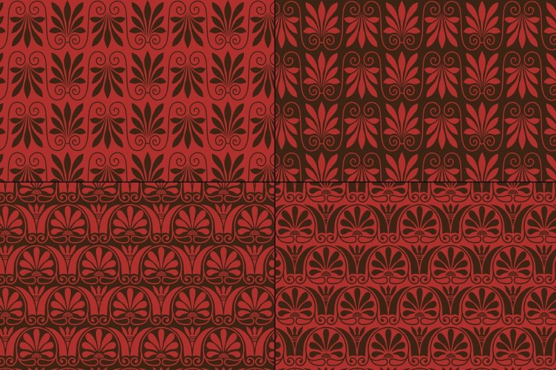 red-brown-seamless-greek-ornamental-patterns