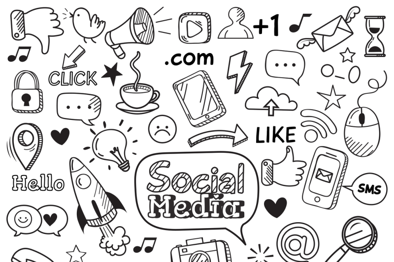 social-media-doodle-internet-website-doodles-social-network-communic