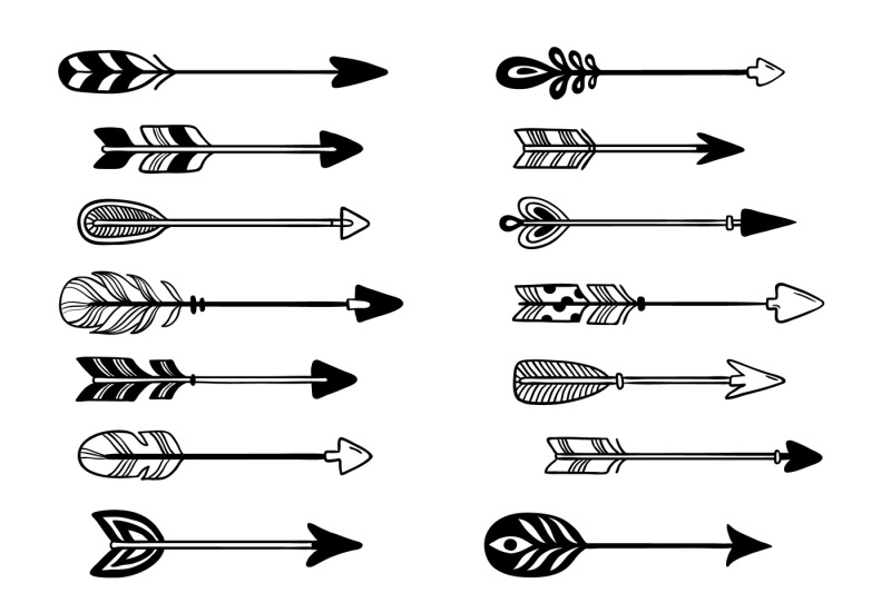 aztec-arrows-ornament-bow-arrow-with-feather-hipster-graphic-pointer