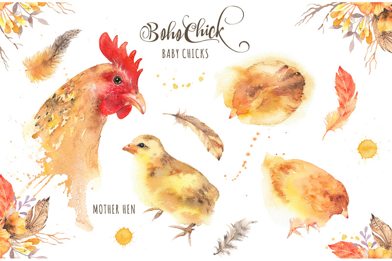 boho-chick-watercolor-cliparts
