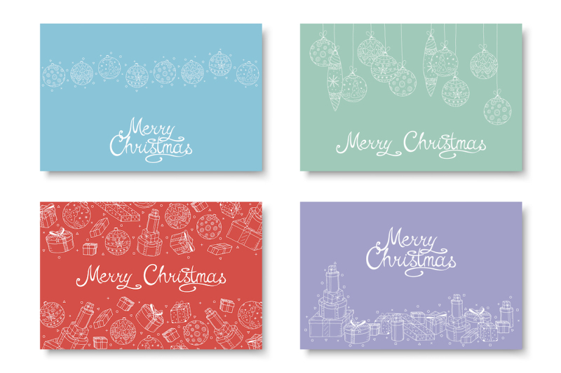 christmas-colorful-hand-drawn-cards