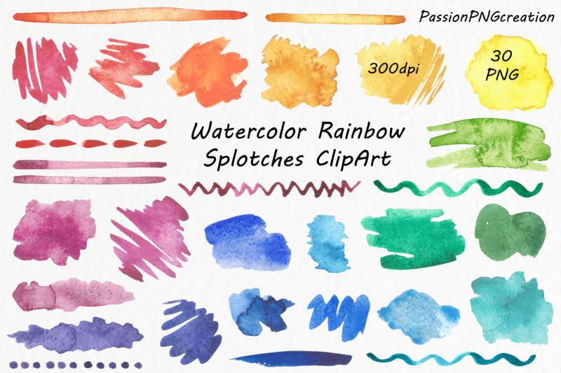 big-set-of-watercolor-rainbow-shapes