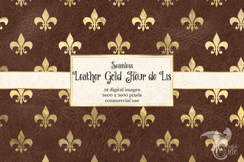 leather-gold-fleur-de-lis-digital-paper