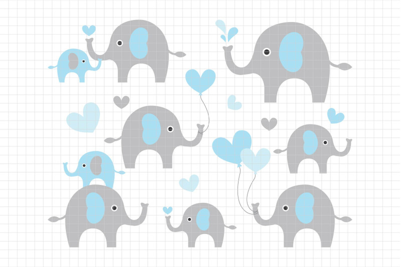 cute-elephants-digital-clipart-les-cl10a