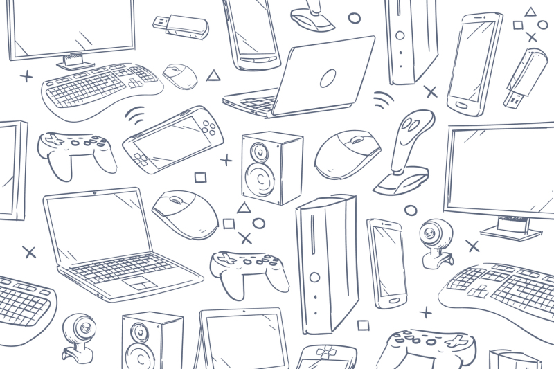 computer-game-device-social-gaming-vector-sketch-doodles-seamless-pa
