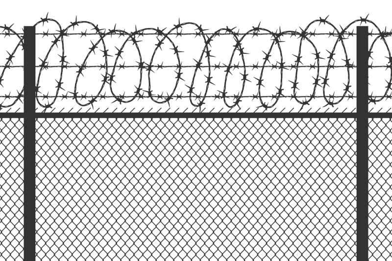 prison-privacy-metal-fence-with-barbed-wire-vector-seamless-black-silh