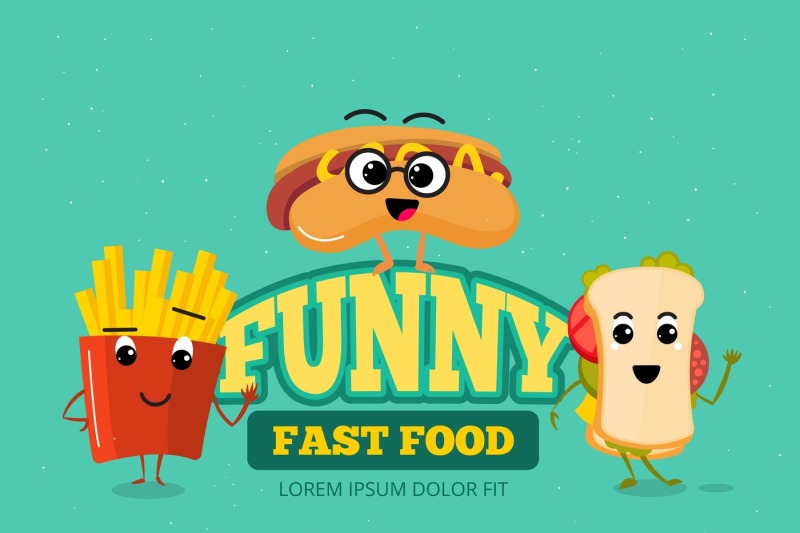 happy-fast-food-comic-characters-vector-background