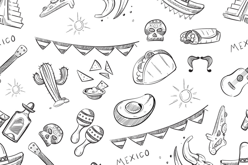 traditional-mexican-food-mexico-culture-elements-vector-seamless-patt