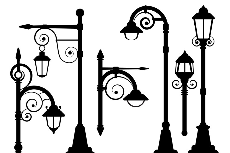 street-lamp-road-lights-vector-silhouettes