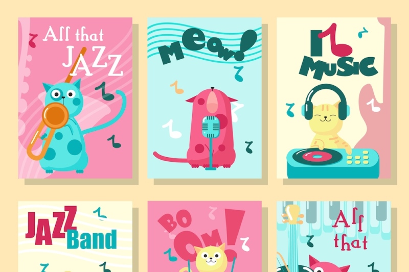 music-cats-set-and-seamless-patterns