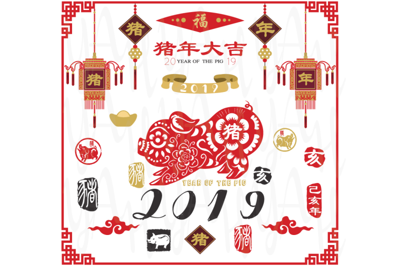 chinese-new-year-pig-paper-cut-set