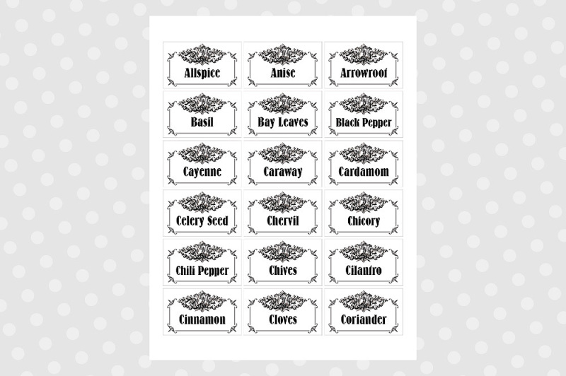 Black & White Vintage Herbs and Spices Labels By CraftArtShop ...