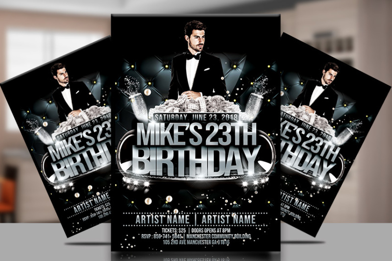 birthday-silver-party-flyer-template