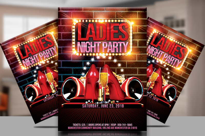 ladies-night-party-poster-template