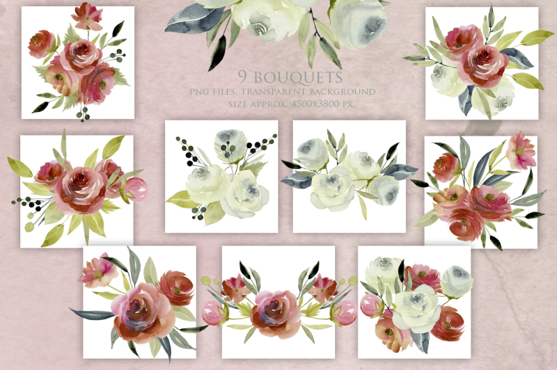 bourgogne-bouquets-set