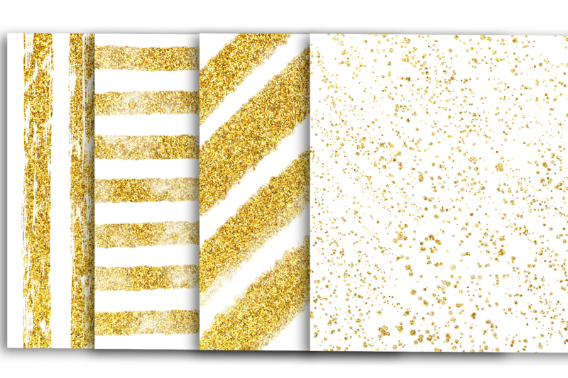 Download Gold Glitter & White Digital Papers, Glitter Background By ...