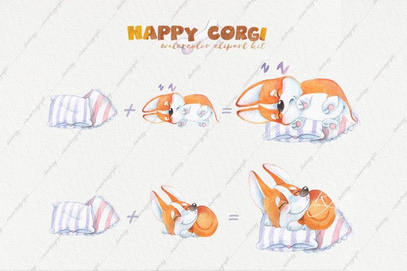 cute-watercolor-corgi-puppy-clipart-funny-dog-clip-art-kids-diy-kit