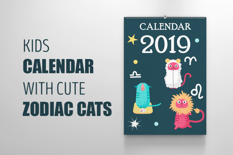 kids-calendar-with-cute-zodiac-cats