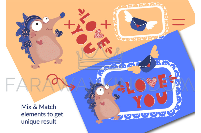crazy-love-valentine-cartoon-animal-vector-illustration-set-for-print