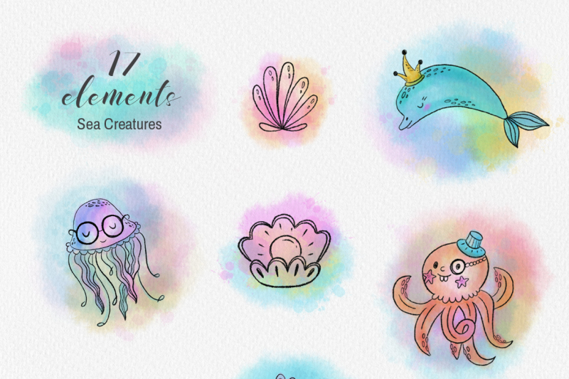 mermaids-watercolor-collection
