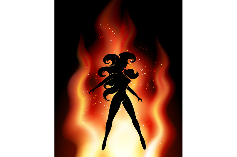 female-silhouette-on-flame-background