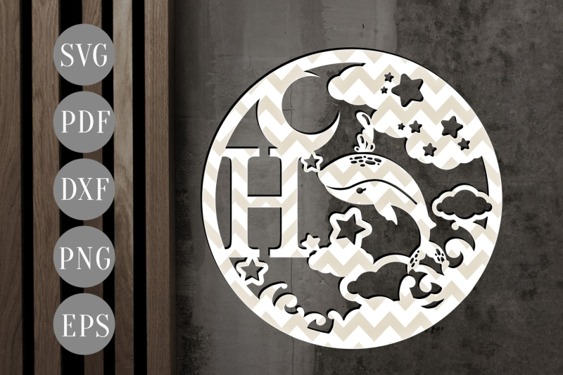 Download Letter H Monogram SVG, Whale Papercut Template, Baby Shower DXF, PDF By Personal Epiphany ...