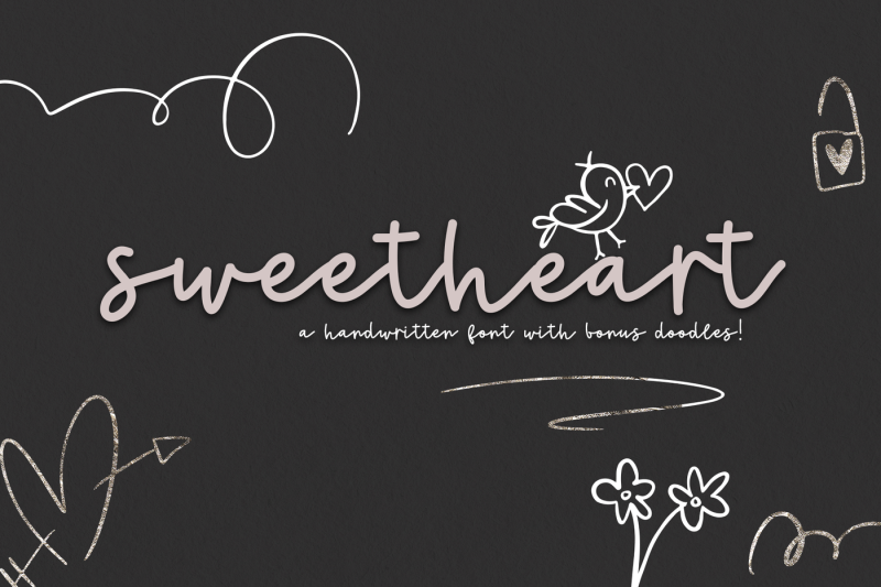 sweetheart-handwritten-script-bonus-doodles