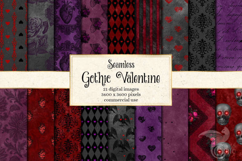 gothic-valentine-digital-paper