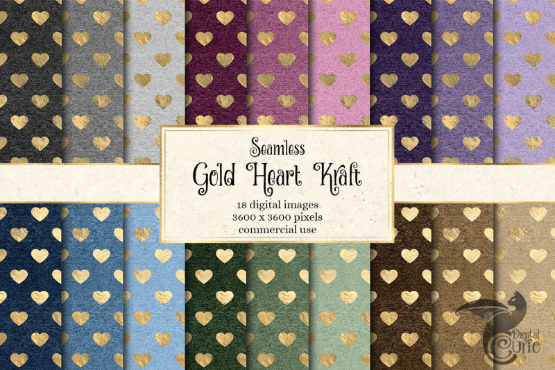 gold-heart-kraft-digital-paper