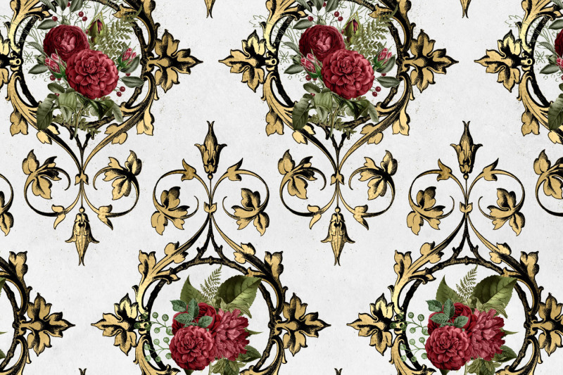 baroque-burgundy-floral-digital-paper