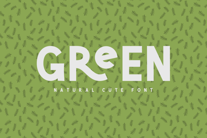 green-natural-cute-font